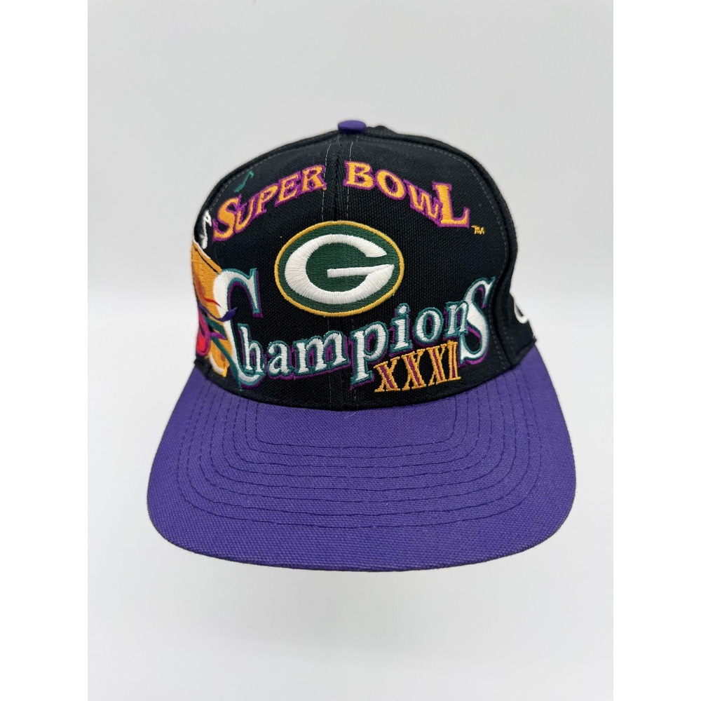 Vintage Green Bay Packers Hat Cap Snap Back One Size NFL Football Logo Athletic‎